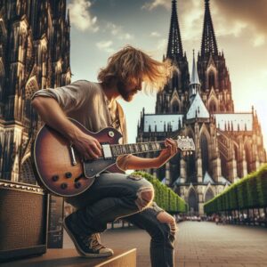 Strassenmusiker vor dem Kölner Dom Strassenmusiker vor dem Kölner Dom